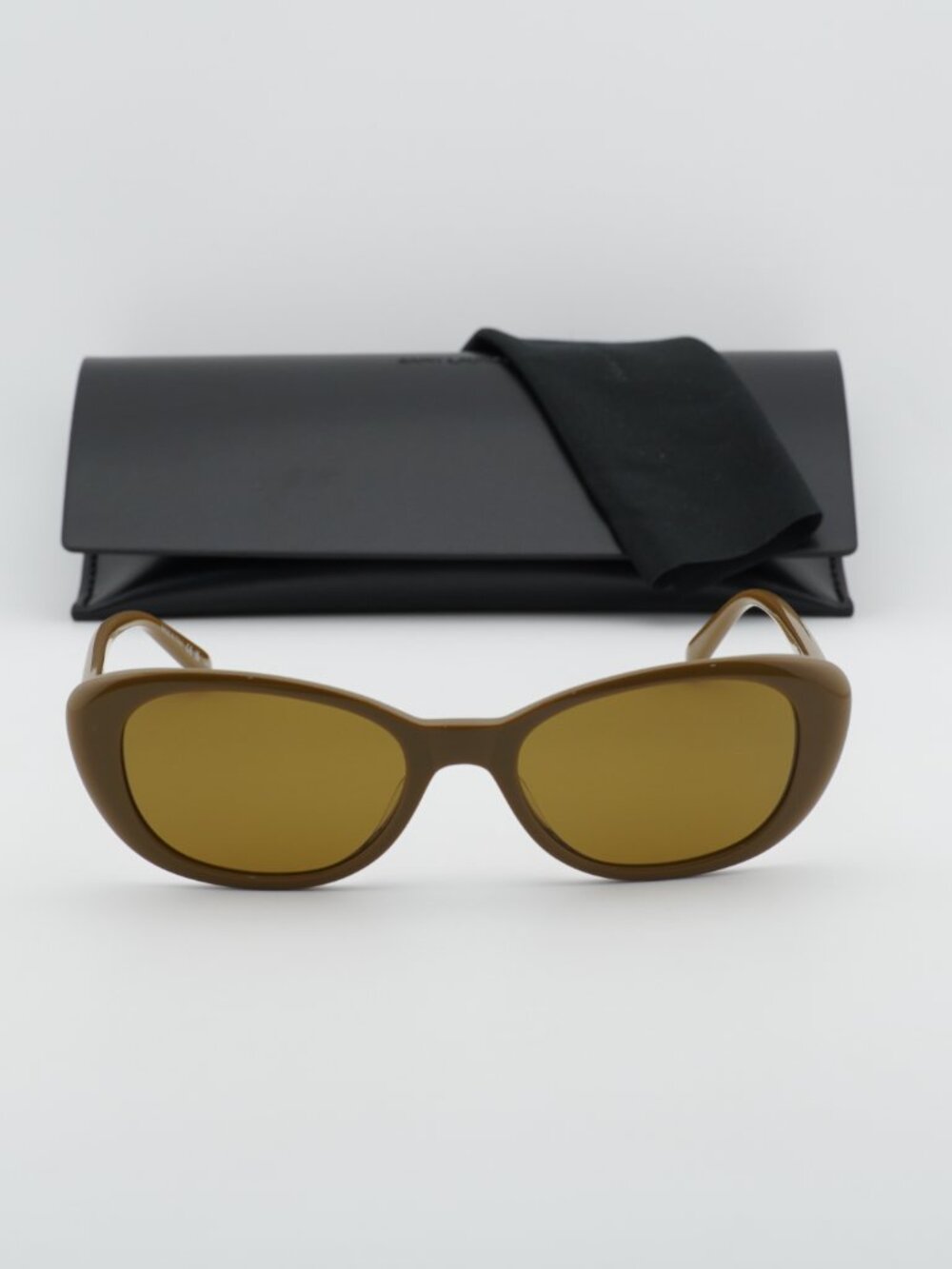 Saint Laurent SL822 003 Cat Eye Sunglasses - Licorice Brown / Khaki - Picture 7 of 11